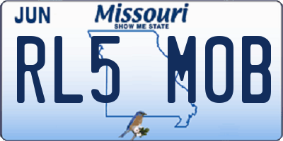 MO license plate RL5M0B