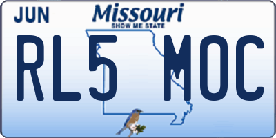 MO license plate RL5M0C