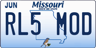 MO license plate RL5M0D