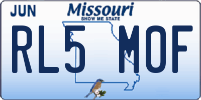 MO license plate RL5M0F
