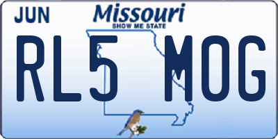 MO license plate RL5M0G