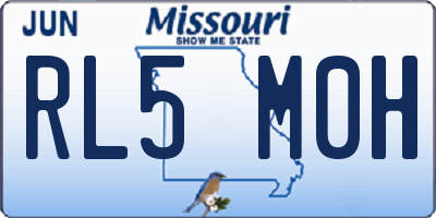 MO license plate RL5M0H