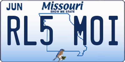 MO license plate RL5M0I