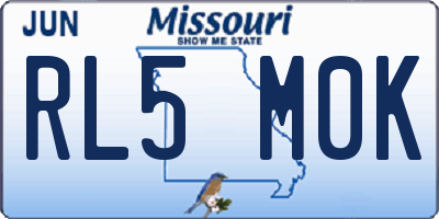 MO license plate RL5M0K
