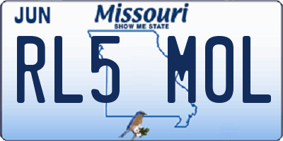 MO license plate RL5M0L