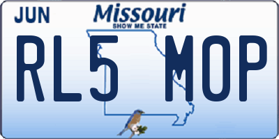 MO license plate RL5M0P
