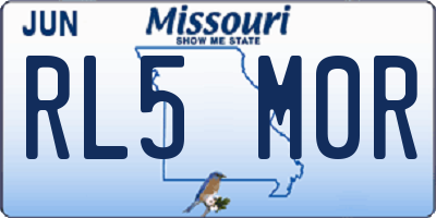 MO license plate RL5M0R
