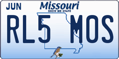 MO license plate RL5M0S
