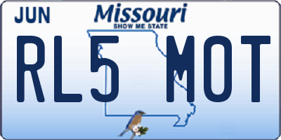 MO license plate RL5M0T