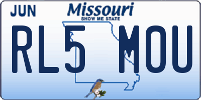 MO license plate RL5M0U
