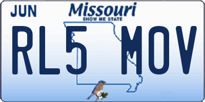 MO license plate RL5M0V