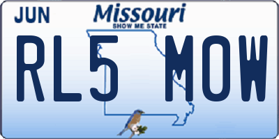 MO license plate RL5M0W