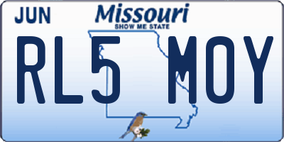 MO license plate RL5M0Y