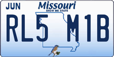 MO license plate RL5M1B