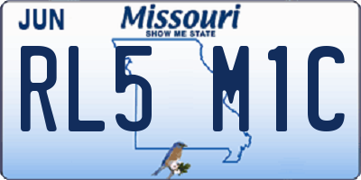 MO license plate RL5M1C