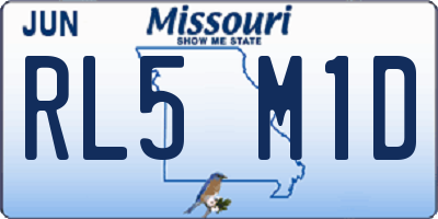 MO license plate RL5M1D