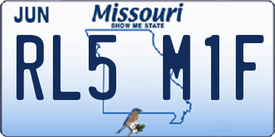 MO license plate RL5M1F