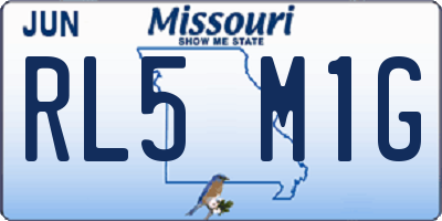 MO license plate RL5M1G