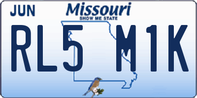 MO license plate RL5M1K