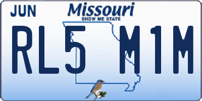 MO license plate RL5M1M