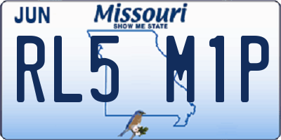 MO license plate RL5M1P