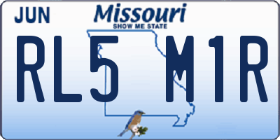 MO license plate RL5M1R