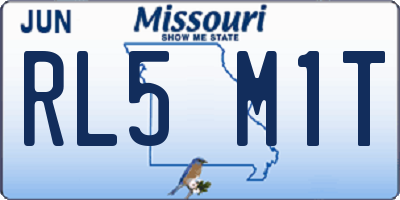 MO license plate RL5M1T