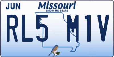 MO license plate RL5M1V