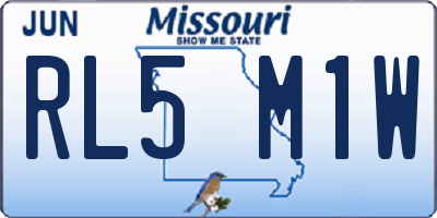 MO license plate RL5M1W