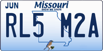 MO license plate RL5M2A