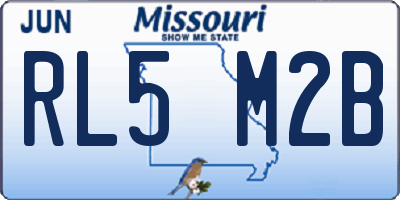 MO license plate RL5M2B