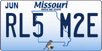 MO license plate RL5M2E