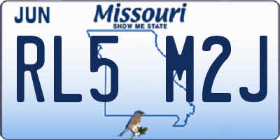 MO license plate RL5M2J
