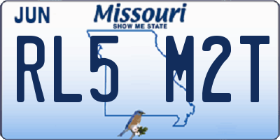 MO license plate RL5M2T