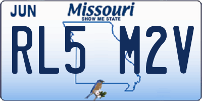 MO license plate RL5M2V