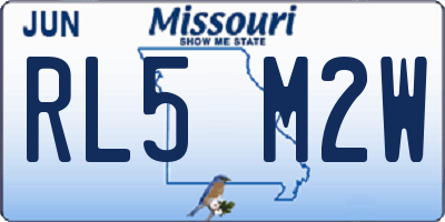 MO license plate RL5M2W