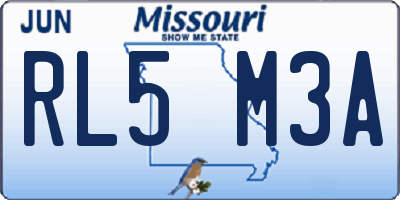 MO license plate RL5M3A