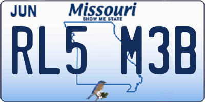 MO license plate RL5M3B