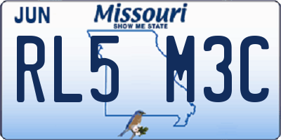 MO license plate RL5M3C