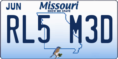 MO license plate RL5M3D