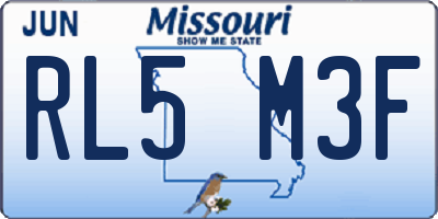 MO license plate RL5M3F