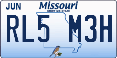 MO license plate RL5M3H