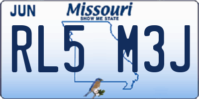 MO license plate RL5M3J
