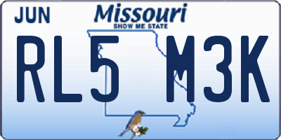 MO license plate RL5M3K
