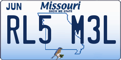 MO license plate RL5M3L