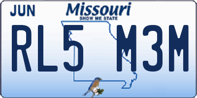 MO license plate RL5M3M