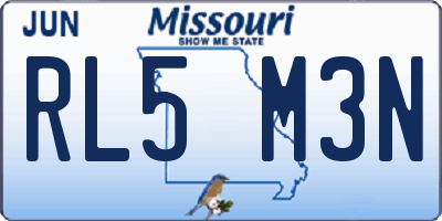 MO license plate RL5M3N