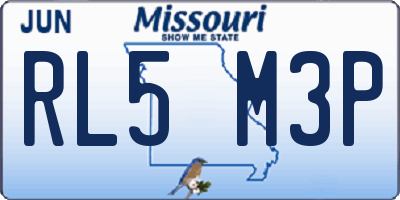 MO license plate RL5M3P