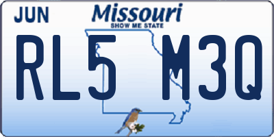 MO license plate RL5M3Q