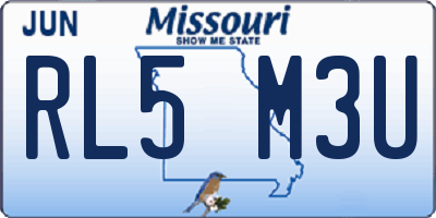 MO license plate RL5M3U